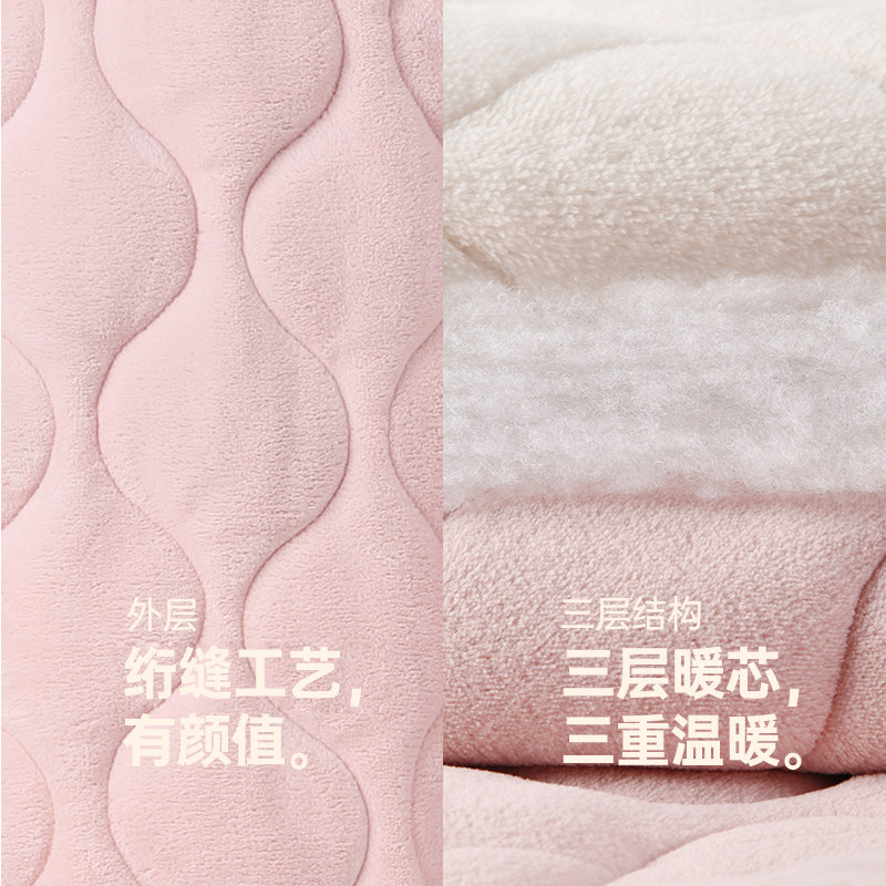 安之伴三层夹棉冬季睡衣女加厚保暖甜美娃娃领珊瑚绒家居服套装,淘宝优惠券,粉丝福利购,淘宝优惠卷