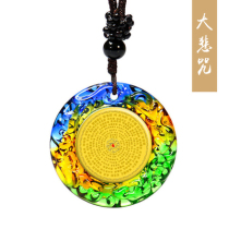 Tie-edge glazed tragically curled pendant pendant necklace car hanging yellow rope diameter 3 5 cm