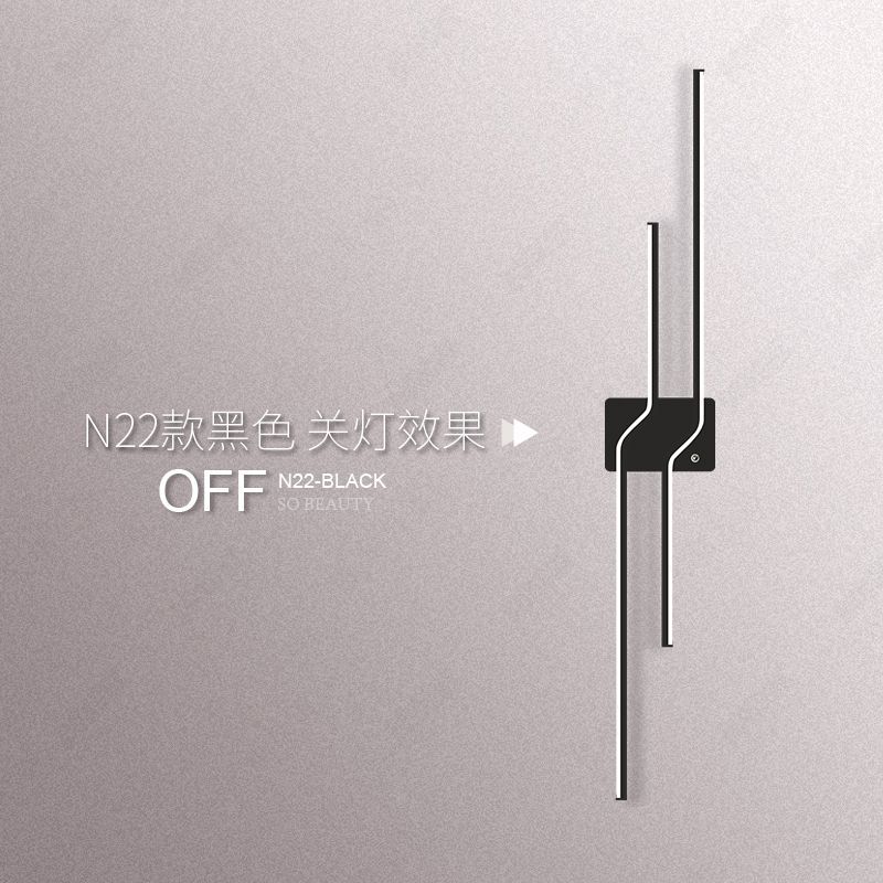 充电款简约现代网红长条壁灯客厅电视背景墙格栅免布线遥控触摸灯 - 图2