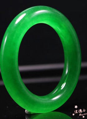 飘花满阳绿玻璃种冰透镯子
