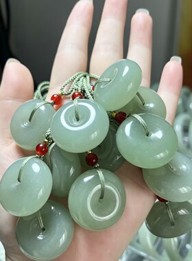 百搭晴水色平安扣吊坠挂件男女款和田色项链东陵玉挂坠毛衣链挂饰