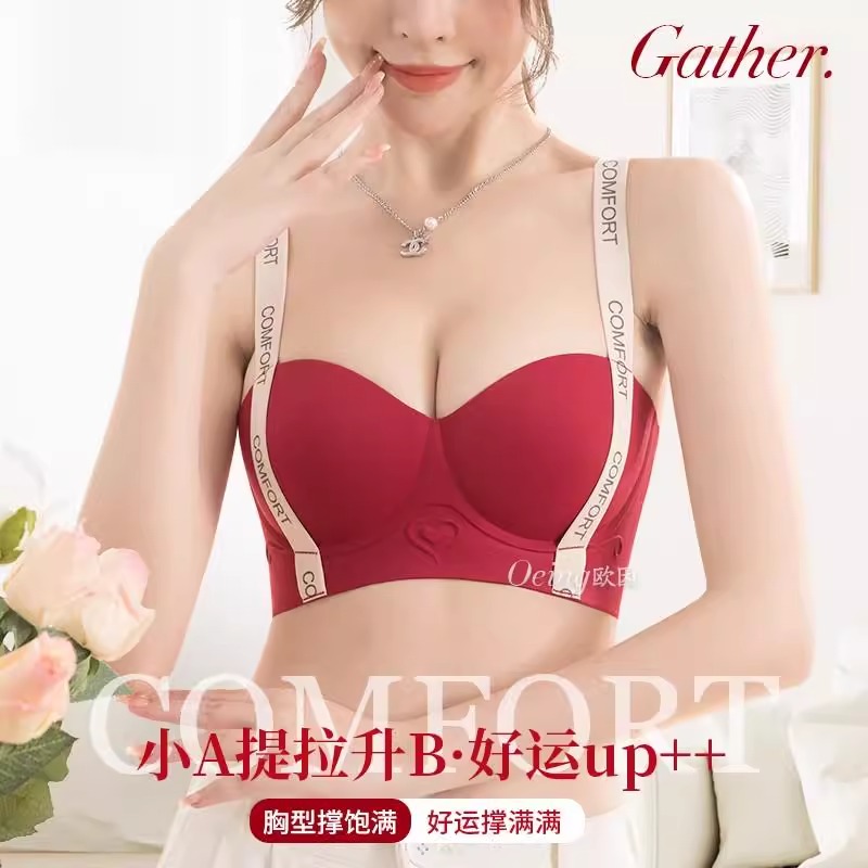 新款2024小胸聚拢显大无痕内衣女上托收副乳防下垂文胸托胸舒适-图0