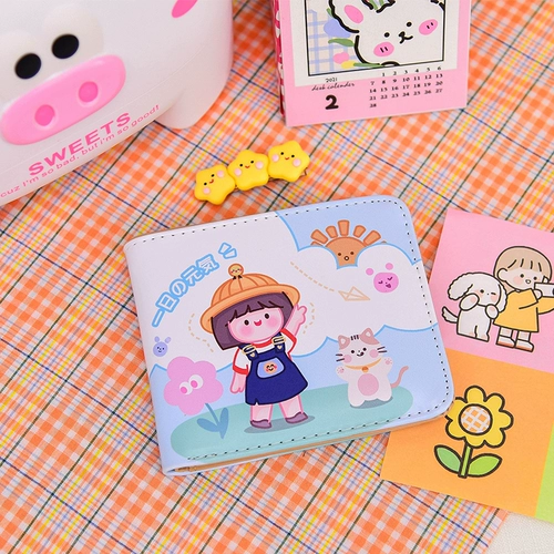 Оригинальный мультяшный бумажник, короткая милая сумка через плечо, ретро кошелек с молнией, японские и корейские