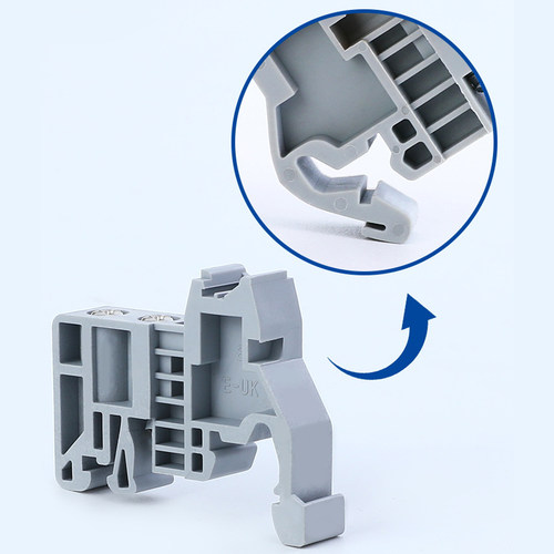 特米乐 两端EUK接线端子C45导轨固定件 塑料终端堵头紧固座卡扣 - 图0