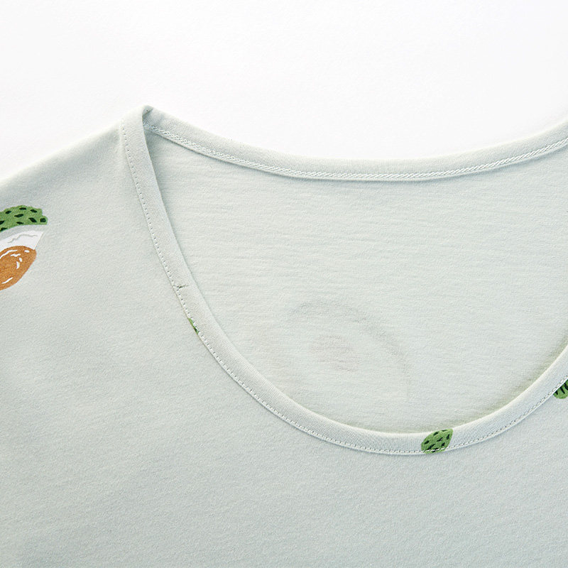 三枪夏水柔棉圆领短袖女士起居睡裙 三枪家诚睡裙