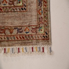 Afghan handmade wool light beige fringed bedside blanket