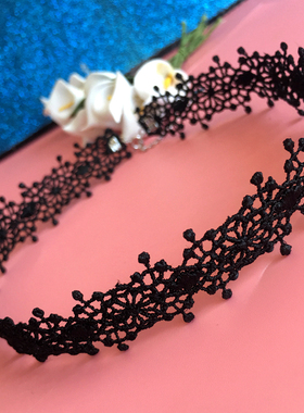 925纯银黑色choker链网红日项圈