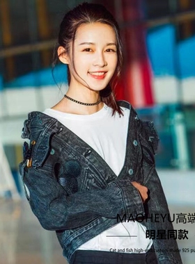 s925纯银甜酷黑色颈链洋气百搭