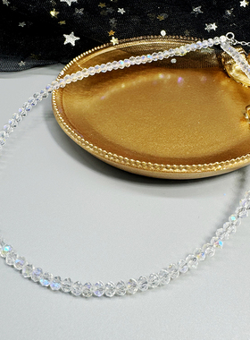 S925纯银白水晶项链气质