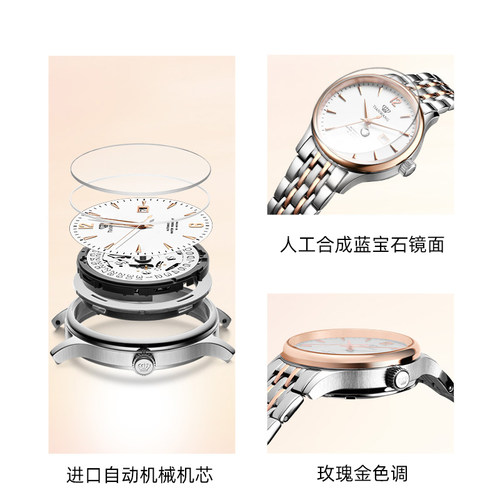 天王表机械女表昆仑系列商务手表女生日礼物5845 - 图1