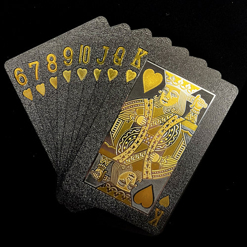土豪金扑克牌pvc塑料加厚纸牌防水黄金色朴克金属创意纸牌可水洗 - 图2