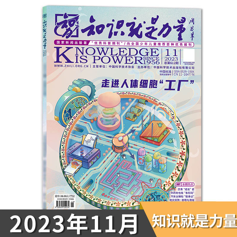 【单期可选】知识就是力量杂志 2024年4月载人航天再出发守护地球向未来 8-18岁青少年百科全书趣味科学科普博物万物期刊2023全年-图1