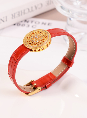 铜合金手链 新中式八宝罗盘表带手链女个性百搭手环高级感首饰