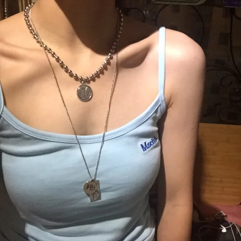 欧美潮流休闲个姓时尚夸张中长款百搭毛衣链钛钢叠戴情侣项链男女 欧美潮流休闲个姓时尚夸张中长款百搭毛衣链钛钢叠戴情侣项链男女
