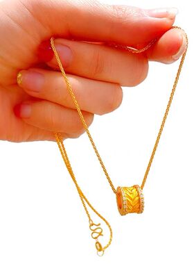 铜合金项链 路路通麦穗项链女花丝小蛮腰锁骨链小众百搭轻奢配饰