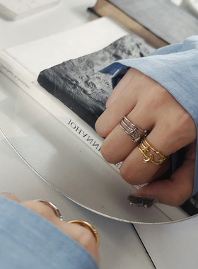 钛钢戒指 日系星空戒指女复古高级感时尚小众设计ins食指环不褪色