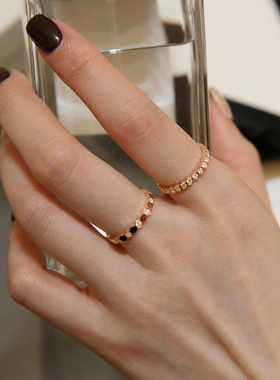 钛钢韩国轻奢小众蜂巢戒指女