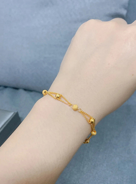 钛钢手链 转运珠拉丝球手链女小众设计简约冷淡风轻奢精致手饰品