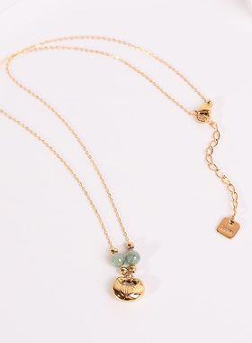 钛钢项链 胖福小坨坨锁包项链女新中式小众设计感轻奢百搭锁骨链