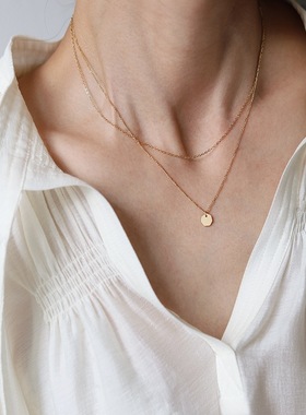 钛钢项链 迷你精致小巧双层叠戴项链女极简颈链锁骨链ins气质饰品
