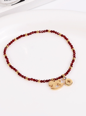 钛钢手链 爆闪新年马上有钱手链女小木马红色手串高级感饰品