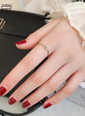 钛钢戒指 小众设计戒指女日韩个性软链指环可调节食指戒冷淡风