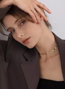 钛钢项链 choker颈链女轻奢小众设计感脖子项链项圈锁骨链配饰