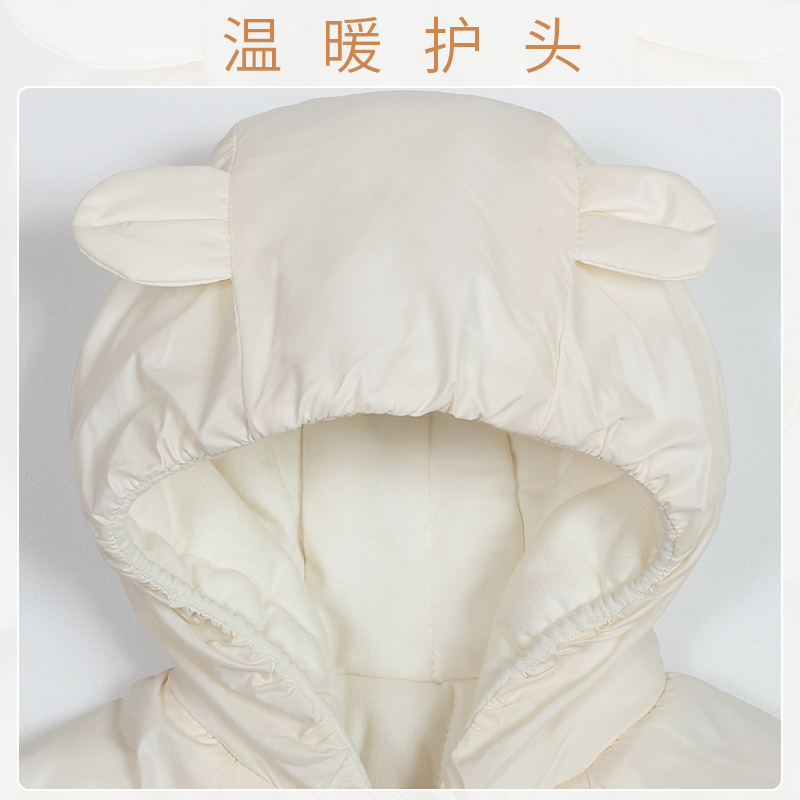 英国natures purest爬服连体衣新生婴儿秋冬季夹棉服连体衣外出服