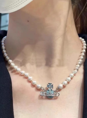 西太后正品珐瑯土星珍珠项链