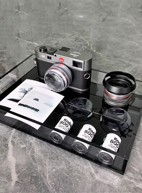 进口亚克力商务现代托盘桌面摆件