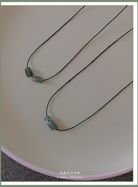 原创小众翡翠极细巨特别项链