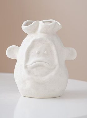 北欧风抽象动物艺术摆件创意陶瓷花瓶客厅装饰品摆设园艺桌面花瓶
