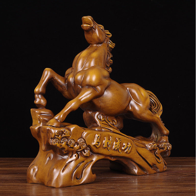 实木雕刻马到成功摆件家居客厅马工艺品办公室生肖马装饰开业礼物,淘宝优惠券,粉丝福利购,淘宝优惠卷