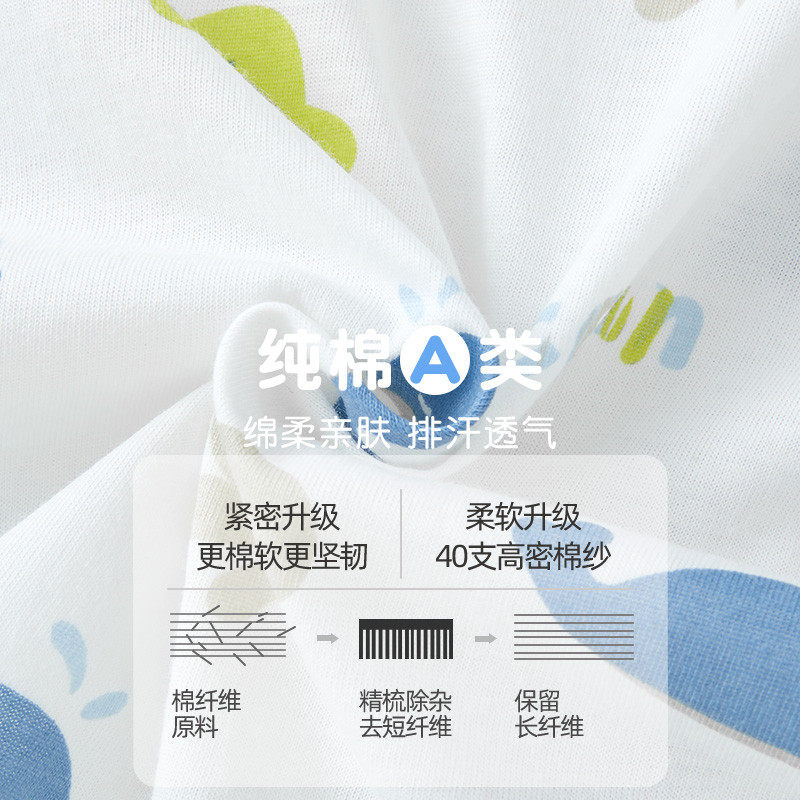 男童纯棉睡衣夏季2025新款儿童家居服七分袖薄款宝宝空调服套装,淘宝优惠券,粉丝福利购,淘宝优惠卷