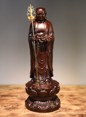 适用实木雕刻木雕地藏王佛像家居供奉摆件地藏菩萨摆设佛像高端工