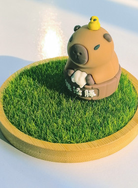 小清新手办模型公仔草坪场景装饰草地底座摆件仿真田园风室内摆台