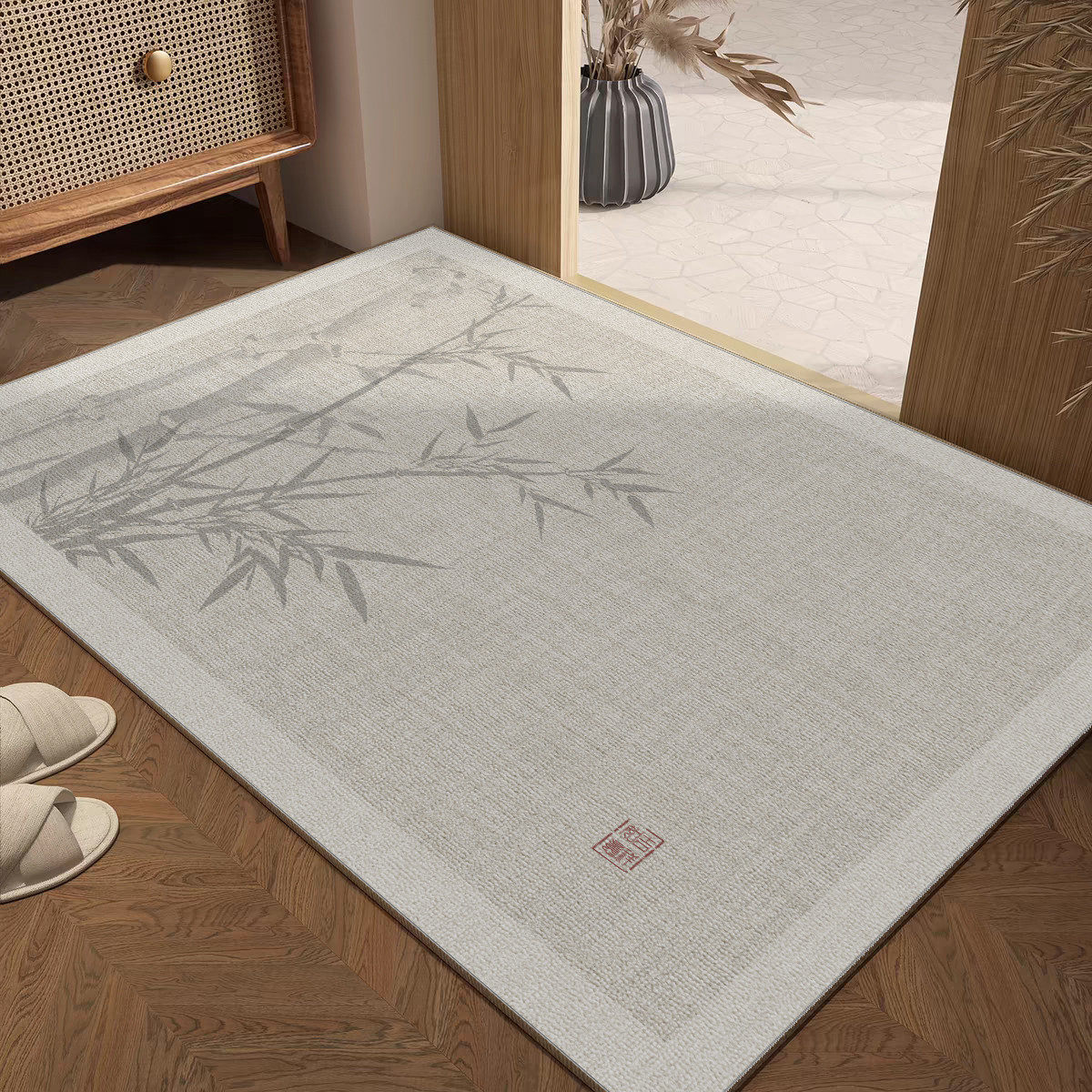 新中式地垫入户门垫耐脏防滑垫子国风竹子入户门地垫门厅玄关地毯,淘宝优惠券,粉丝福利购,淘宝优惠卷