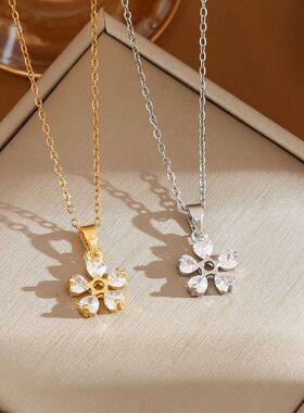 欧美跨境 时尚简约百搭高级感项链钛钢不掉色女轻奢饰品 厂家批发