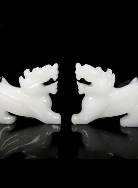 貔貅摆件玉石一对新中式客厅玄关酒柜店铺开业送礼办公室皮丘装饰