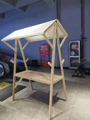 移动货架夜市摆摊市集促销架木质顶棚货架折叠木架集市摊位展示架 - 图3