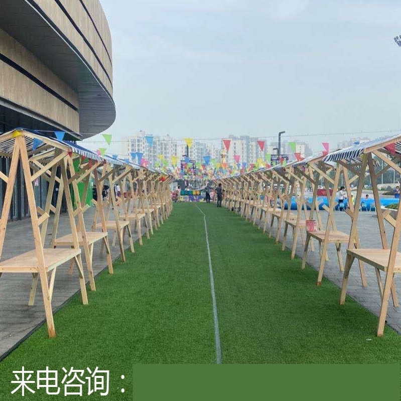 摊集市摊位车户棚架摆促展示架实木制移动QJA售货外车夜市小吃摊 - 图1