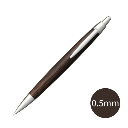 日本UNI三菱M5-2005天然橡木树龄高橡木杆铅笔0.5镀珞原木礼盒装 - 图3