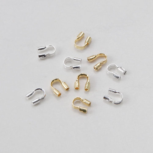 14K包金保色配件U型护线器马蹄扣收尾扣串珠钢丝线手工diy配件 - 图3