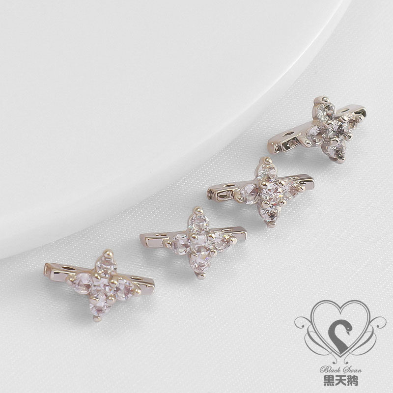 14K包金保色双孔7mm排扣双线隔片镶嵌锆石diy饰品手链项链,淘宝优惠券,粉丝福利购,淘宝优惠卷