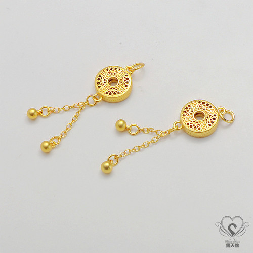 18K哑金包金保色锆石蝴蝶桶珠花苞耳环diy手工饰品耳坠流苏吊坠 - 图2