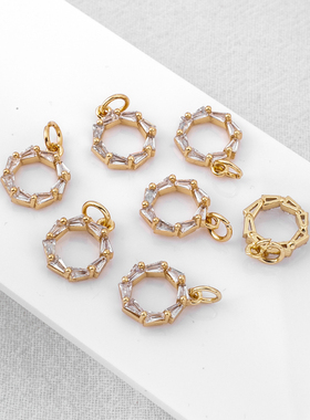 圆形锆石11mm花环diy饰品