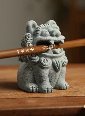 国风石狮子治愈系桌面装饰茶宠摆