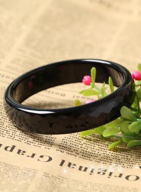 水晶切面手镯黑玛瑙手镯 钻石切面手镯