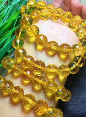 亮晶阁 黄水晶128刻面单圈手链 颜色艳丽 性价比高 DIY饰品手链