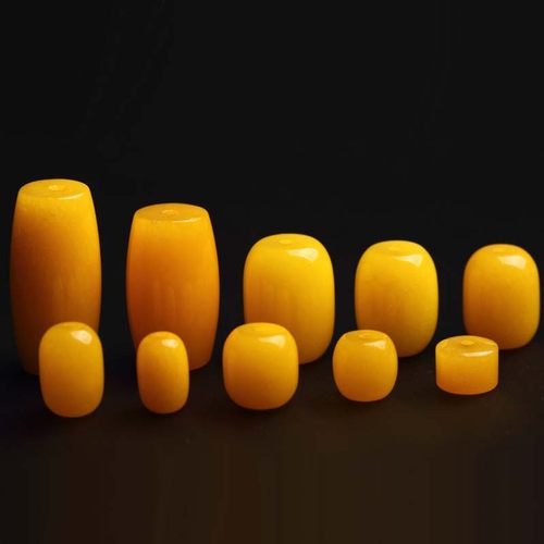 蜜蜡色黄玉髓桶珠 隔珠 佛珠手串108念珠隔珠菩提配饰顶珠腰珠 - 图0